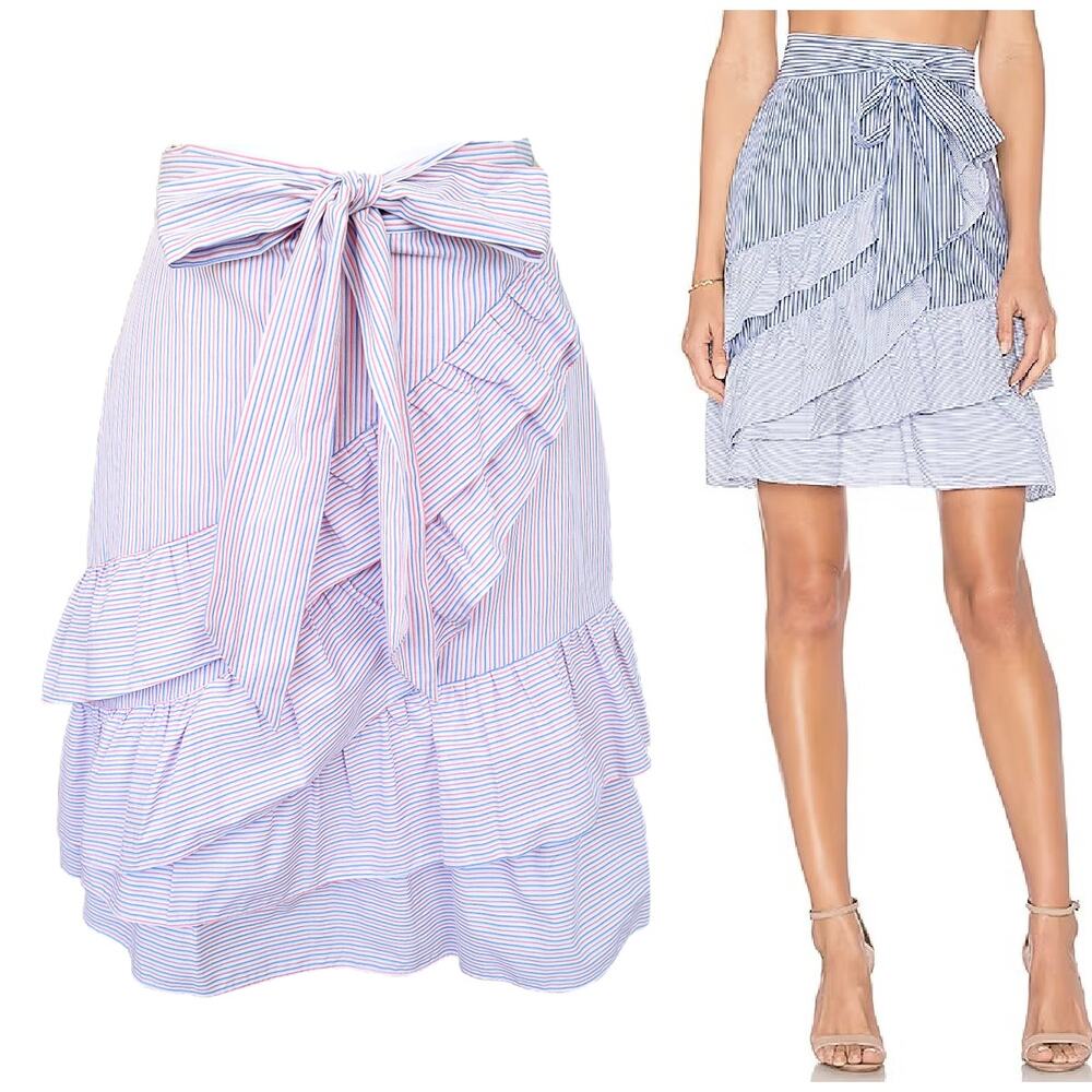 Parker Striped Ruffle Lambert Skirt Red White, & Blue Summer 4th of July